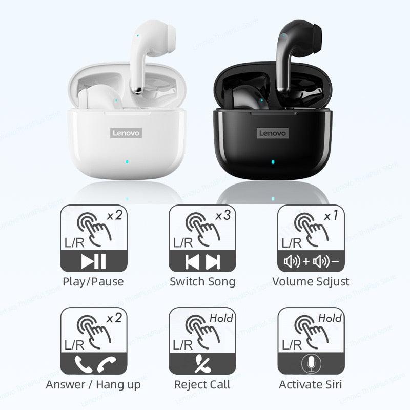 Fones de Ouvido Bluetooth Lenovo-LP40 Pro - Click Fácil